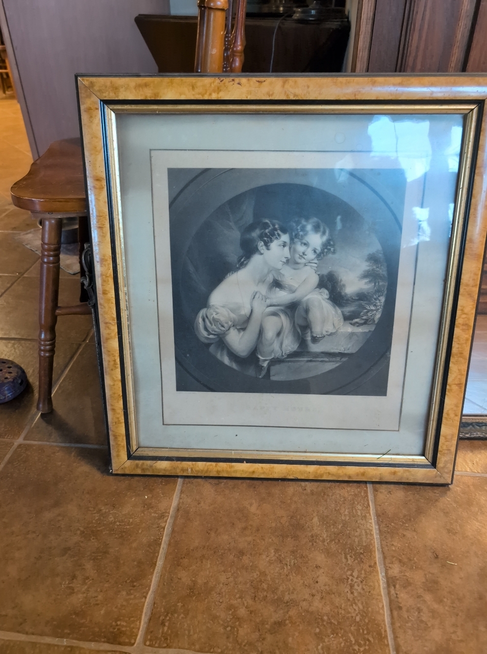 Vintage Framed Black & White Portrait Print